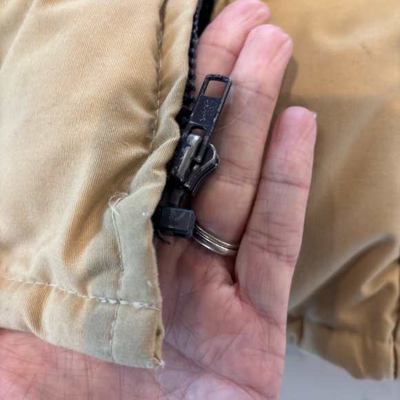 Vintage Pacific Trail  Down Mens Canvas‎ & Down Vest Sz L Beige Navy Made In USA - Picture 11 of 12